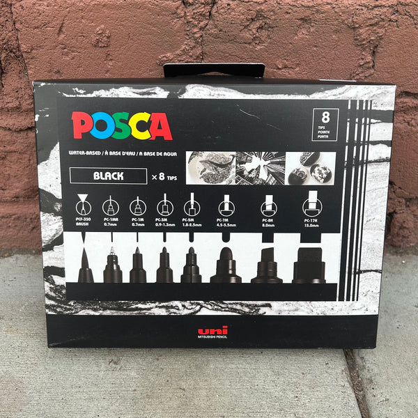 POSCA Black 8pc set