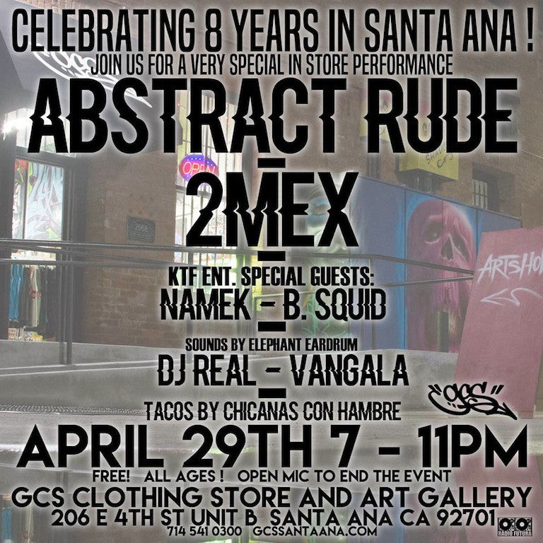 Abstract Rude and 2MEX at GCS April 29