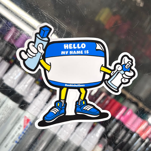 Hello My Name Is Sticker (blue)