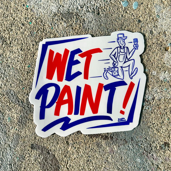 Wet Paint Sticker