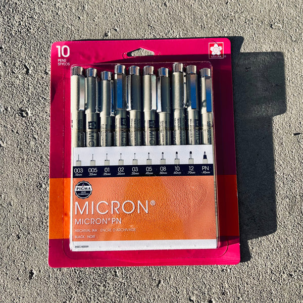 MICRON 10 pc Set Black