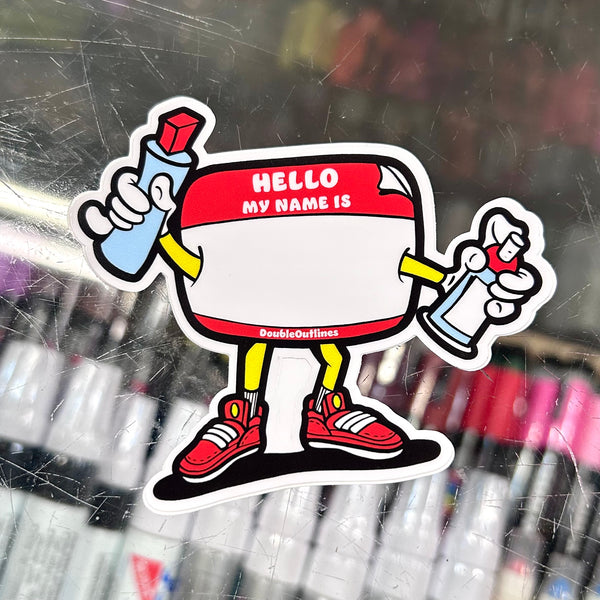 Hello My Name Is Sticker (red)