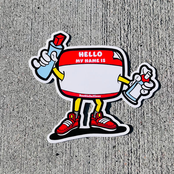 Hello My Name Is Sticker (red)