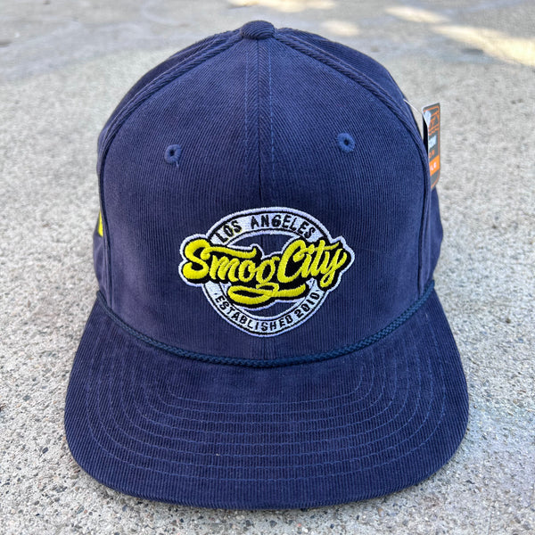 Smog City Corduroy Hat (blue/yellow)