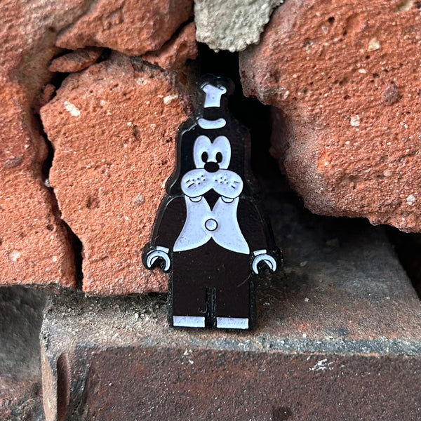 Goofy Lego man pin