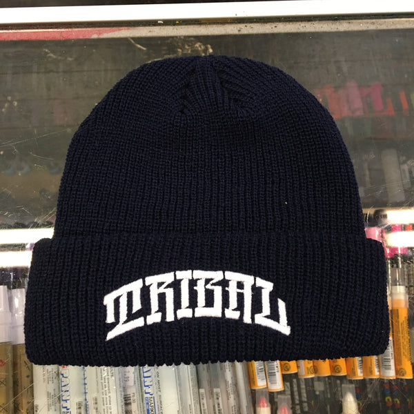 Arched Ribbed Cuff Beanie (navy)